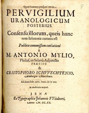 2: Per vigilium uranologicum ...