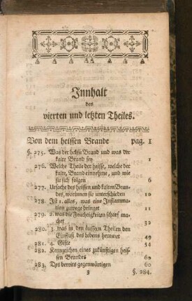 Inhalt des vierten und letzten Theiles