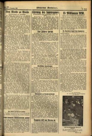 Zweite Ausgabe vom Montag, den 05. Dezember 1938.