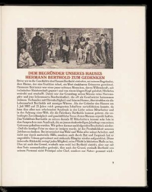 Dem Begründer unseres Hauses Hermann Berthold zum Gedenken