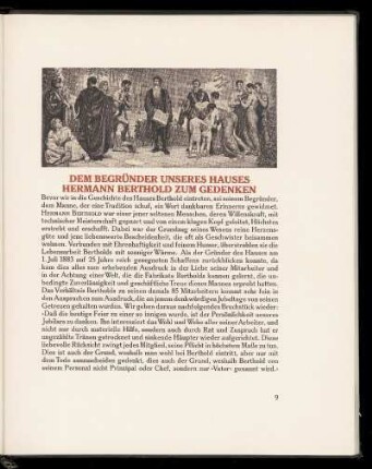 Dem Begründer unseres Hauses Hermann Berthold zum Gedenken