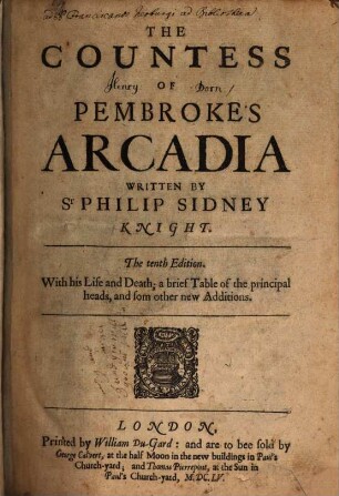 The countess of Pembroke's Arcadia