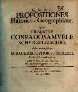 Propositiones hist.-geograph. : [de Transylvania]