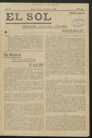 De Madrid : En la charca. Allá van los hechos.