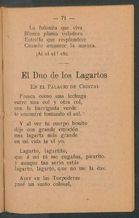 El dúo de los Lagartos : En el palacio de cristal