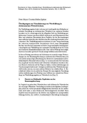 Überlegungen zur Visualisierung von Wortbildung in elektronischen Wörterbüchern