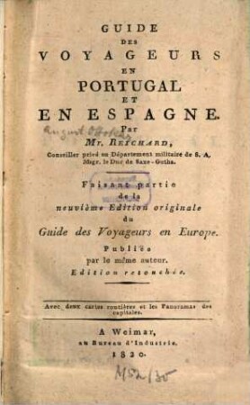Guide des voyageurs en Portugal et en Espagne