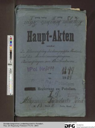 Überwachung demagogischer Bestrebungen, Landesverweisungen, Ausweisung von Ausländern aus dem Reichsgebiet. Allgemeines
