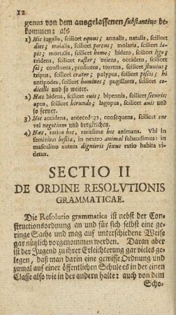Sectio II. De Ordine Resolvtionis Grammaticae