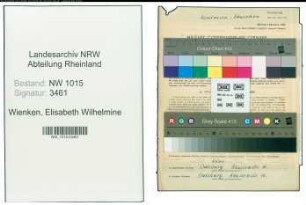 Entnazifizierung Elisabeth Wilhelmine Wienken , geb. 19.11.1903 (Lehrerin)