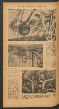 El interior de un submarino