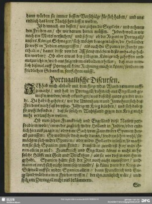 Portugallische Discursen