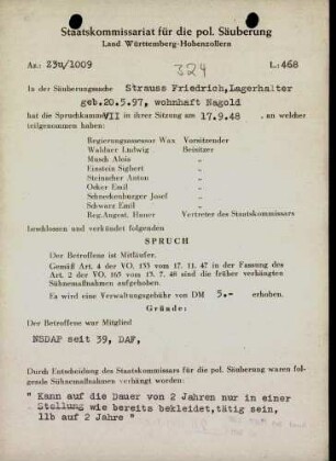 Strauss, Friedrich