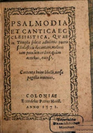 Psalmodia et Cantica ecclesiastica