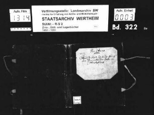 Gült- und Zehntbuch des Bronnbacher Hofs in Würzburg