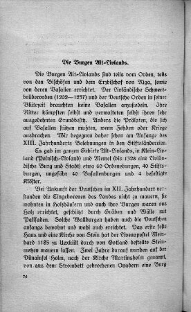 Die Burgen Alt-Livlands.