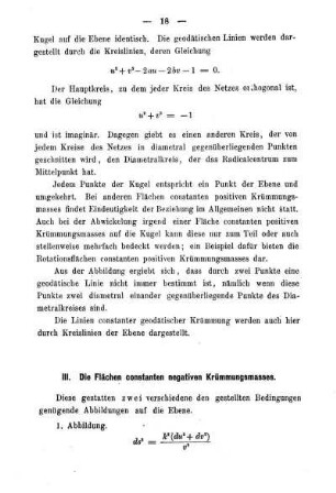III. Die Flächen constanten negativen Krümmungsmasses.