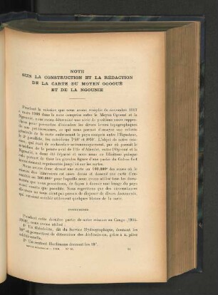 Note sur la construction et la redaction de la carte du Moyen Ogooue et de la Ngounie