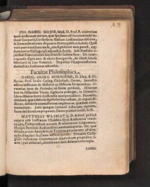 Facultas Philosophica.