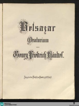 19: Belsazar : Oratorium