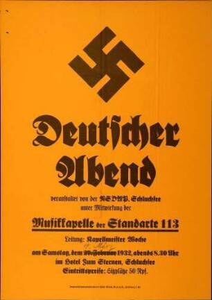 Versammlung der NSDAP-Ortsgruppe Schluchsee: Deutscher Abend
