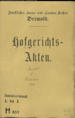 Huxhol, Henrich zu Lieme gegen Arnd Christian Bödeker, Krüger zu Lieme - Schuldforderung