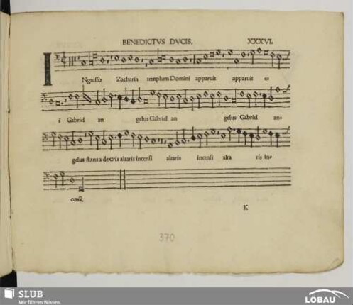 XXXVI. Ducis, Benedictus: Ingresso Zacharia