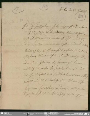 Eigenh. Brief von Franz Bopp an August Wilhelm von Schlegel, Berlin, 22.11.1829