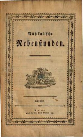 Musikalische Nebenstunden, 1