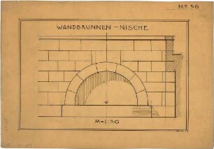 Pfann, Paul; Übungsblätter zur Perspektive - Wandbrunnen - Nische (Ansicht)