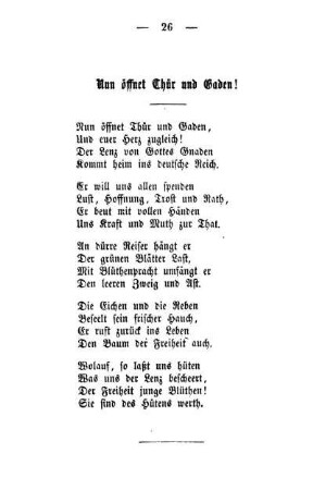 Nun öffnet Thür und Gaden