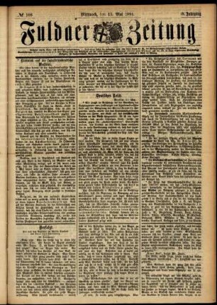 Ausgabe vom Mittwoch, den 13. Mai 1891.