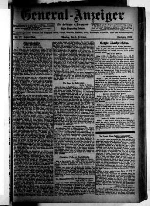 General-Anzeiger für Solingen und Umgegend. 1910-1920