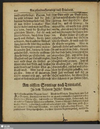 Am eilfften Sonntage nach Trinitatis