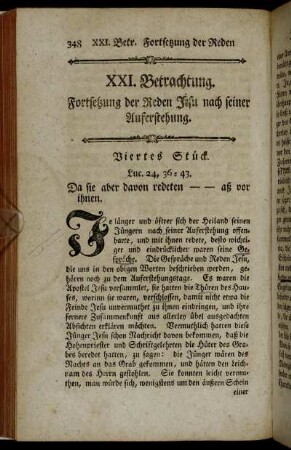 XXI. Betrachtung. Fortsetzung der Reden Jesu nach seiner Auferstehung.