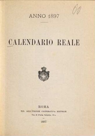 Calendario reale. 1897