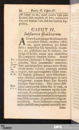 Caput IV. Substantia Israëlitarum.