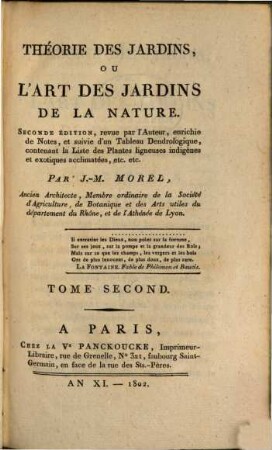 Theorie des Jardins, ou l'art des jardins de la nature, 2