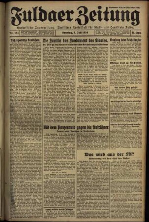 Erste Ausgabe vom Sonntag, den 08. Juli 1934.