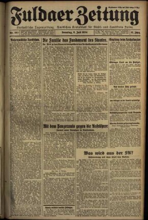 Erste Ausgabe vom Sonntag, den 08. Juli 1934.