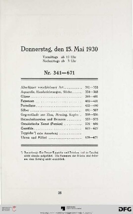 Donnerstag, den 15. Mai 1930