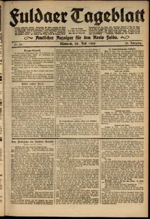 Ausgabe vom Mittwoch, den 28. Juli 1920.