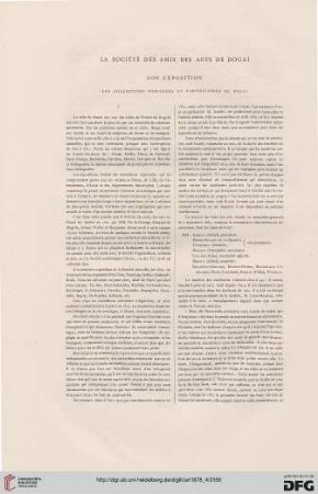4: La Société des Amis des arts de Douai, son exposition : les collections publiques et particulières de Douai