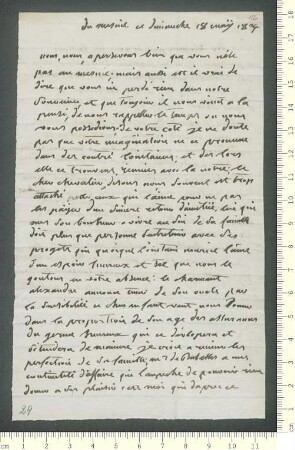 Brief von ... Mouron de Rubelles (Marquise) an Adelbert von Chamisso