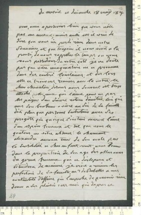 Brief von ... Mouron de Rubelles (Marquise) an Adelbert von Chamisso