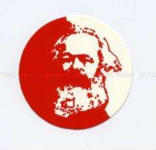Aufkleber mit Porträt von Karl Marx
