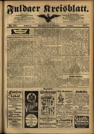 Zweite Ausgabe vom Samstag, den 09. November 1907.