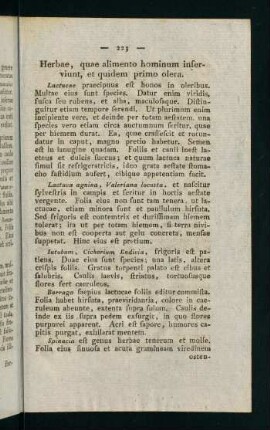 223-244, Herbae, quae alimento hominum inserviunt, et quidem primo olera - De herbis odoratis et aromaticis...