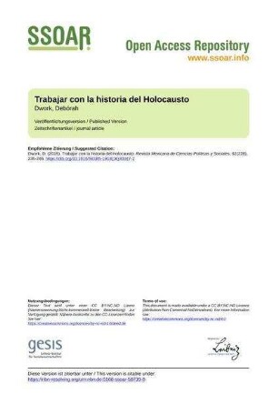 Trabajar con la historia del Holocausto