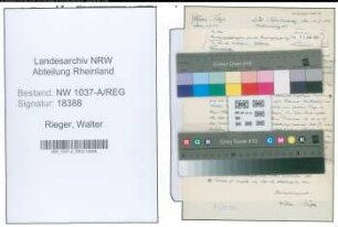 Entnazifizierung Walter Rieger , geb. 11.06.1904 ()